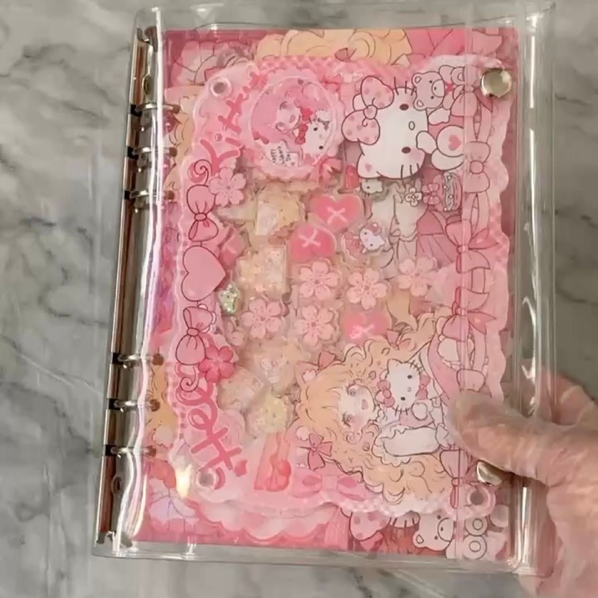 新品】MERING メリング シール帳 デニム イチゴ うさぎ バインダー