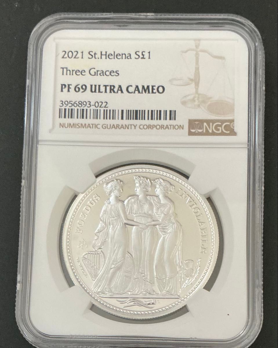 2021 セントヘレナ スリーグレイセス 1ポンド銀貨 NGC PF69 UC 1オンス