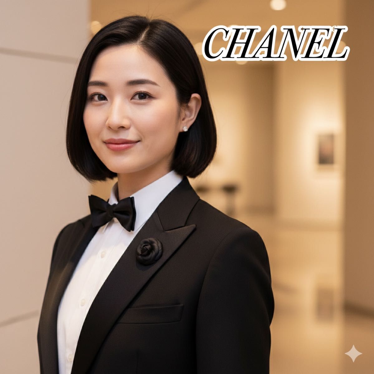 極美品 シャネル カメリア ブローチ ブラック コサージュ 正規品 箱