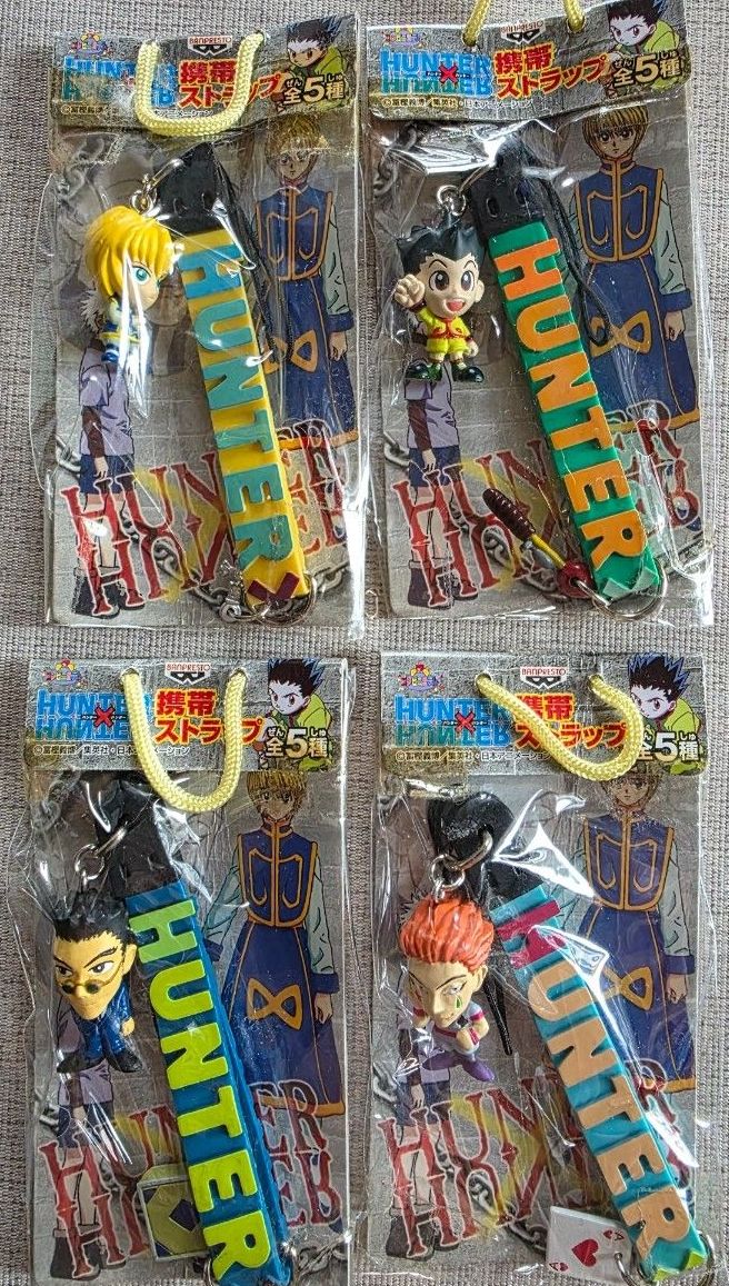HUNTER×HUNTER 携帯ストラップ 4種セット ゴン クラピカ ヒソカ 旧