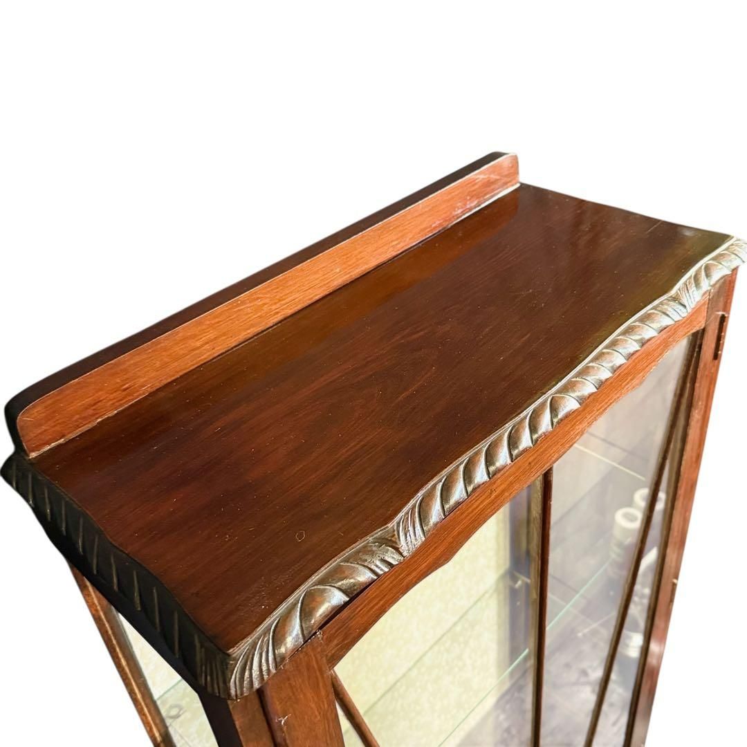 HR765 アンティーク キュリオケース 英国 鍵付き 3面彩光 猫脚｜Yahoo