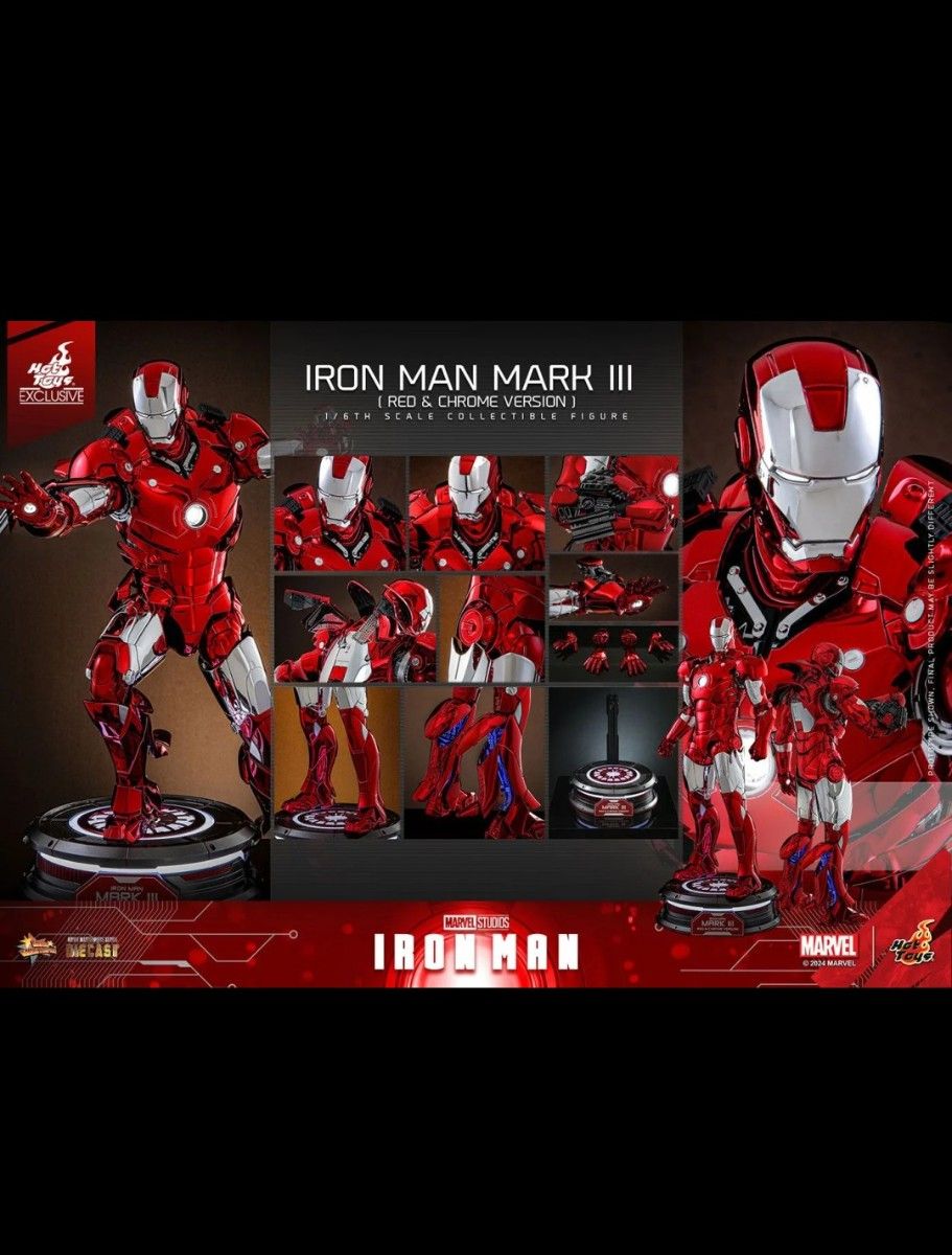 アイアンマン ホットトイズ クロムカラー マーク3 DIECAST レッド