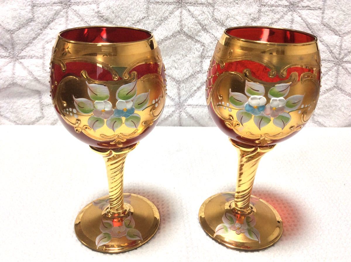 値下げ希少ベネチアングラスワイン、日本酒デカンタ+2グラスセット