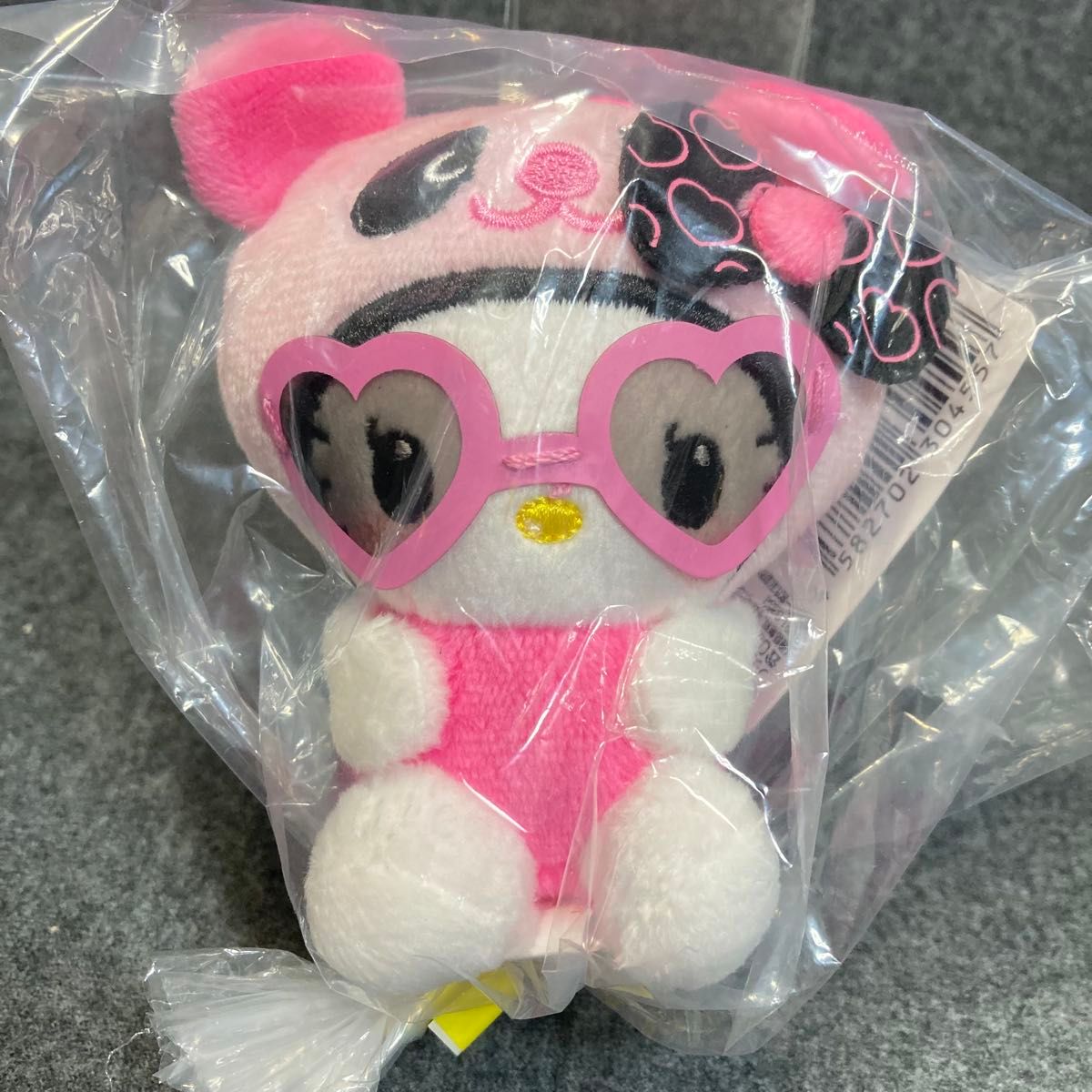 ハート】パンダ ハローキティ レトロサングラスマスコット ぬいぐるみ