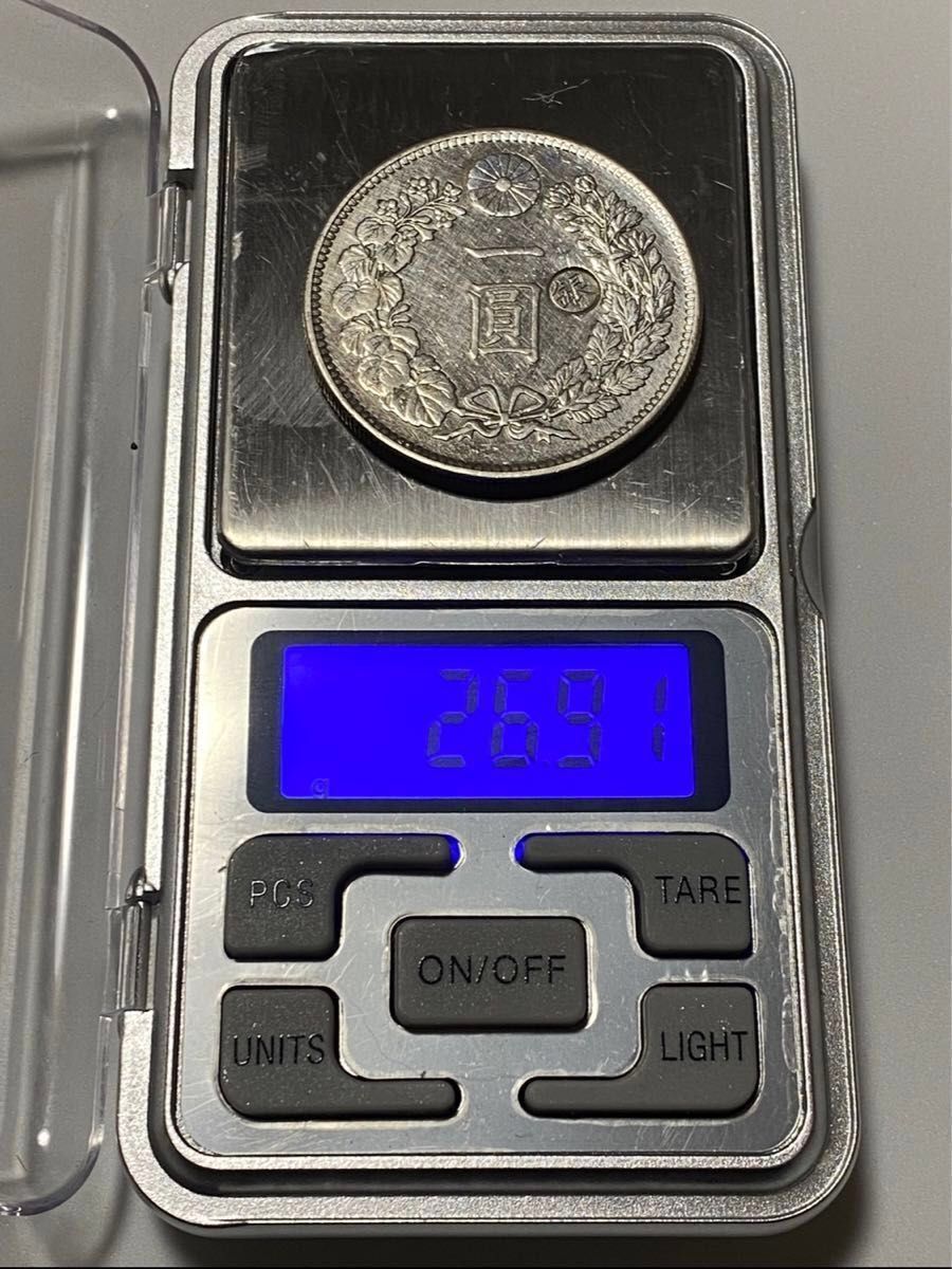 一圓銀貨 明治29年 古銭店購入品 丸打ち銀 重量約26 9g 美品 龍図 日本
