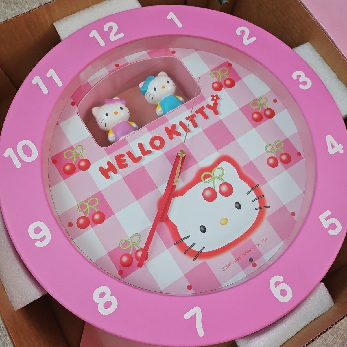 希少 美品 箱入り 1998年 ハローキティ からくり時計 壁掛け時計