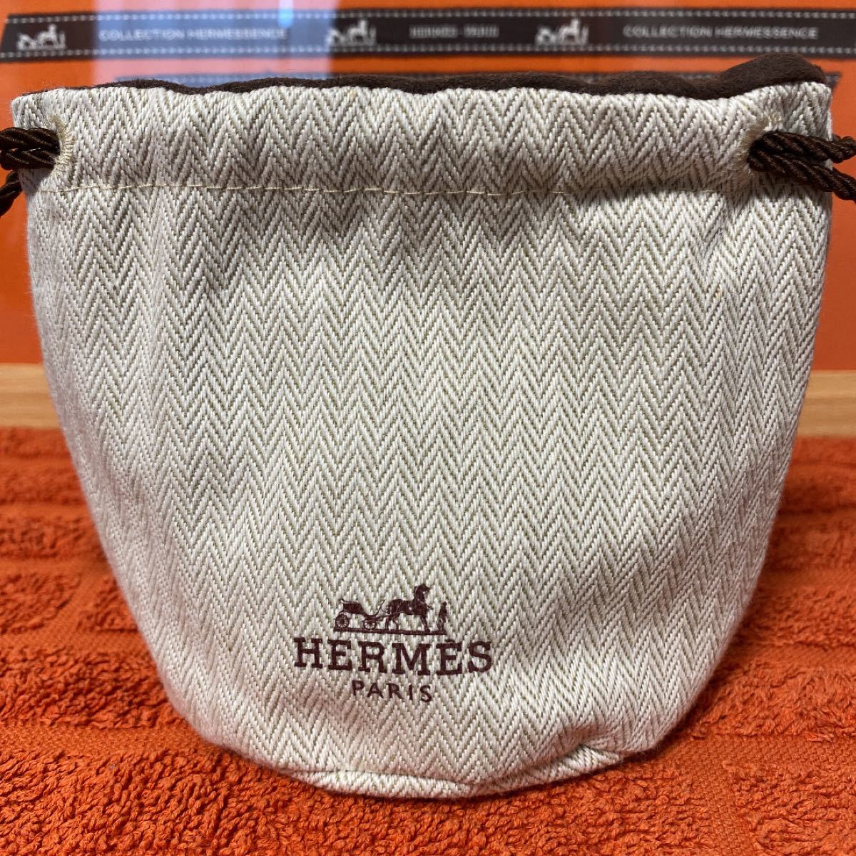 エルメス 巾着袋 保存袋 ヘリンボーン 小物入れ ブランド HERMES