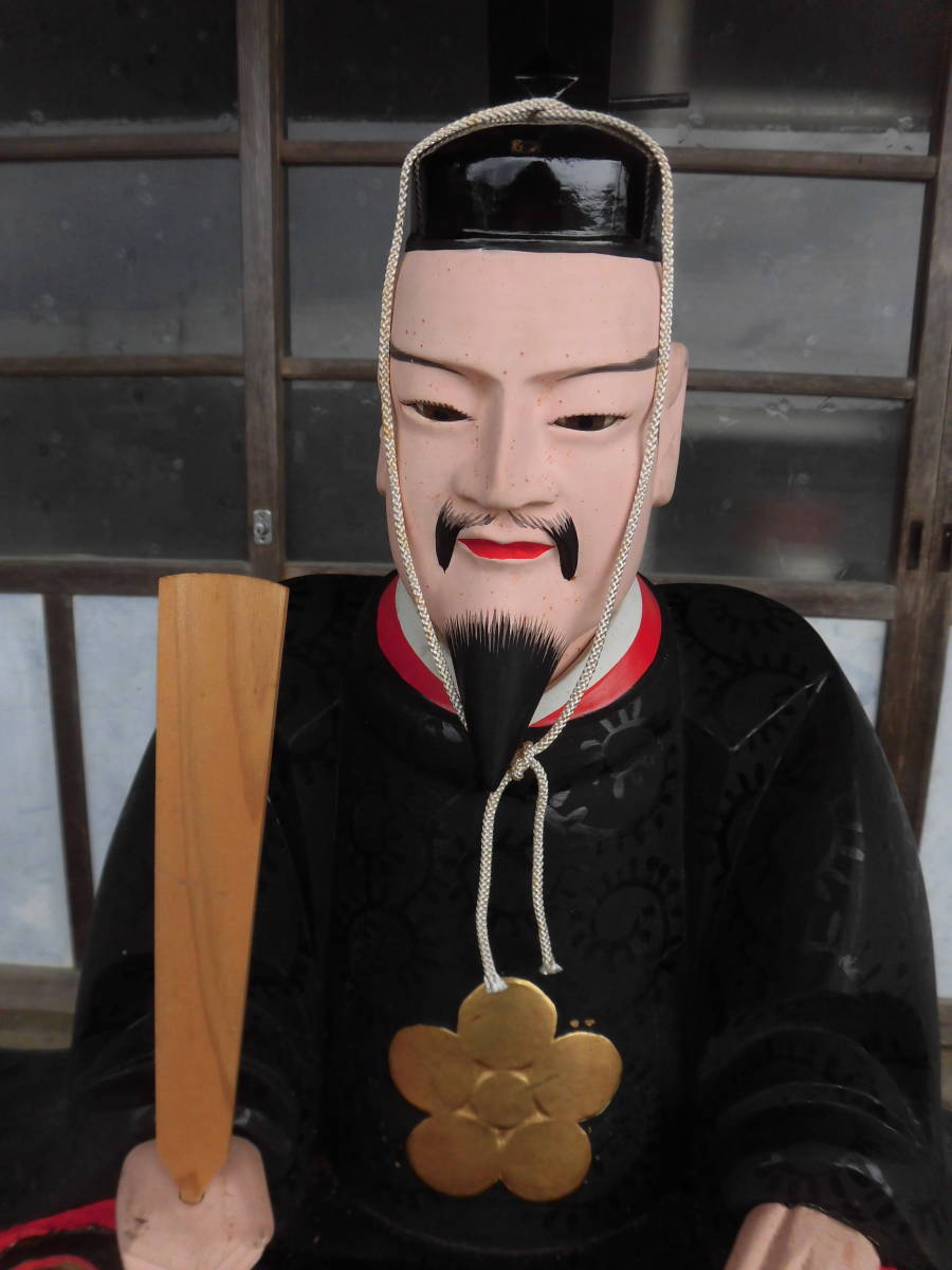 置物○古い人物像 唐木彫り 寿老人 桃持ち オブジェ 古美術 時代物