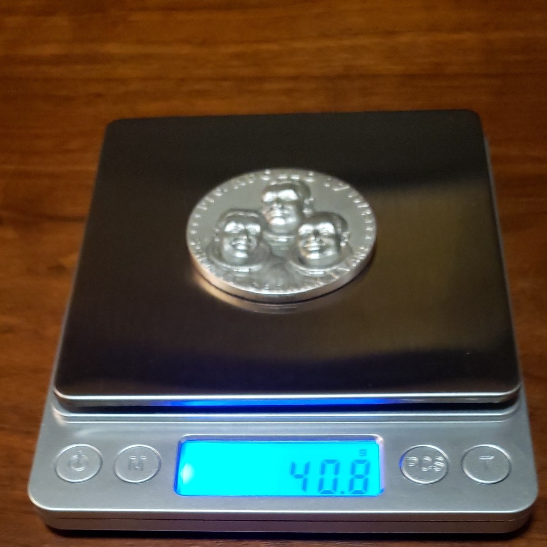 超希少 純銀製 アポロ17号公認記念メダル約40g (完全限定発行) 刻印付