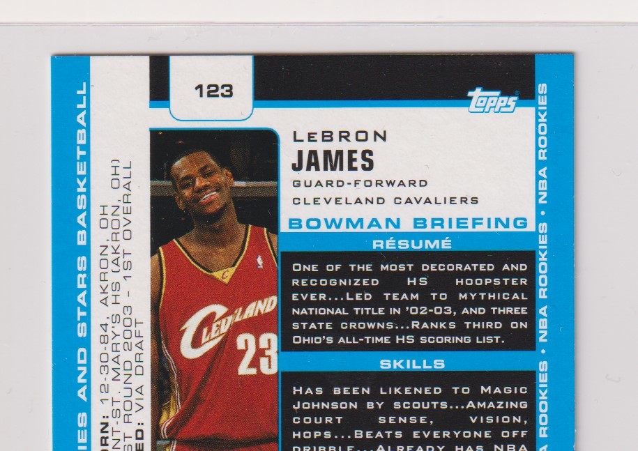 Bowman レブロンジェームズルーキーカード lebron James NBAルーキー