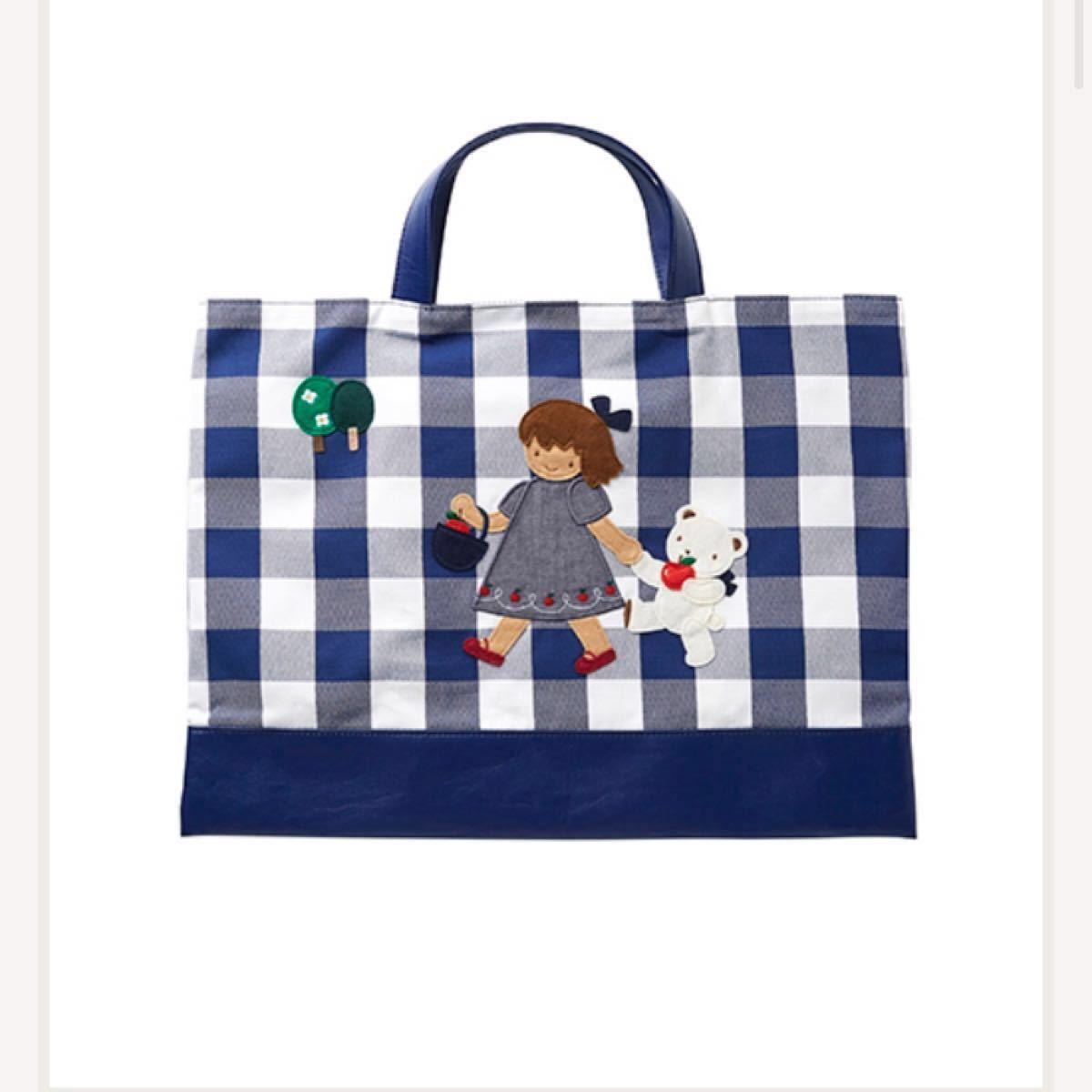 familiar ajew コラボバッグ デニムバッグ ファミリアチェック 巾着