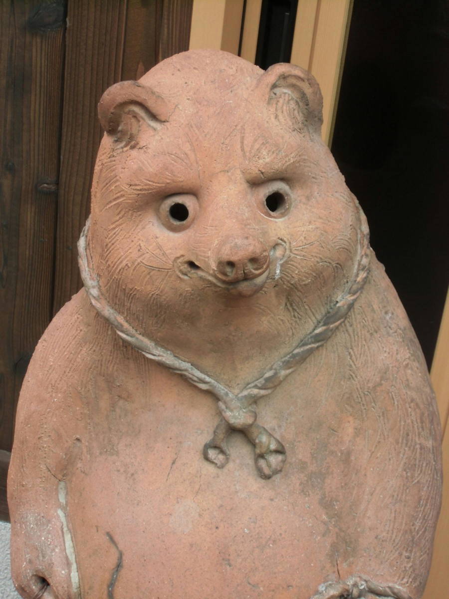 引き取り限定】特大 古い信楽焼 狸 高さ115㎝ /骨董/古美術/美術品