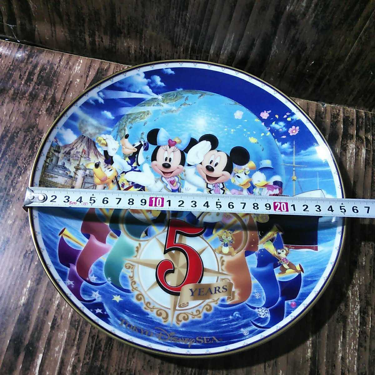 ディズニーシー「5周年 プレート 1枚」絵皿 DisneySea ミッキーマウス