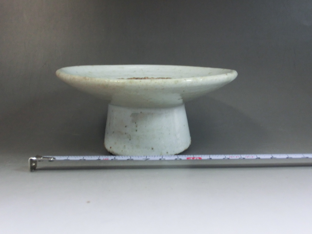 杯台□古い時代物青磁盃台 砂高台 酒器 ぐい呑み台 古玩