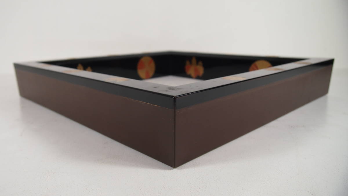 塗師 表哲 高台寺蒔絵 炉縁 金蒔絵 木製 共箱 茶道具