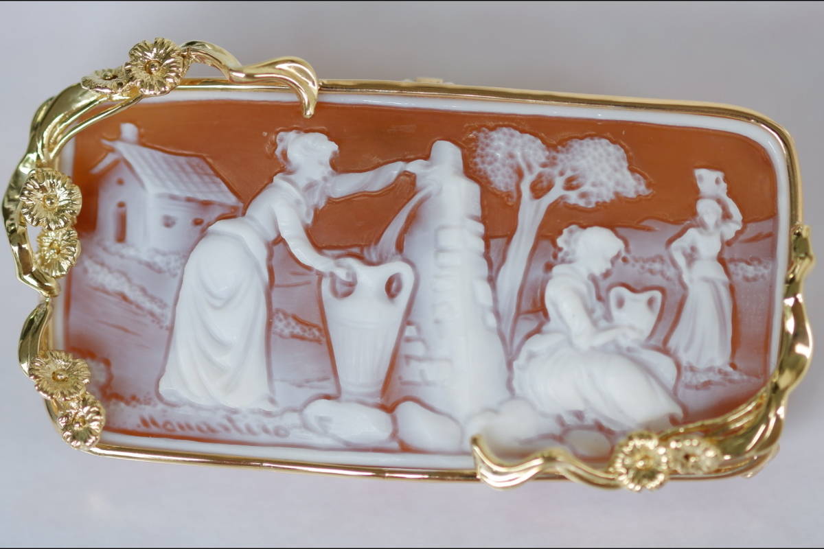 Yahoo!オークション - K18 カメオ ペンダントトップ ブローチ 作者サイ