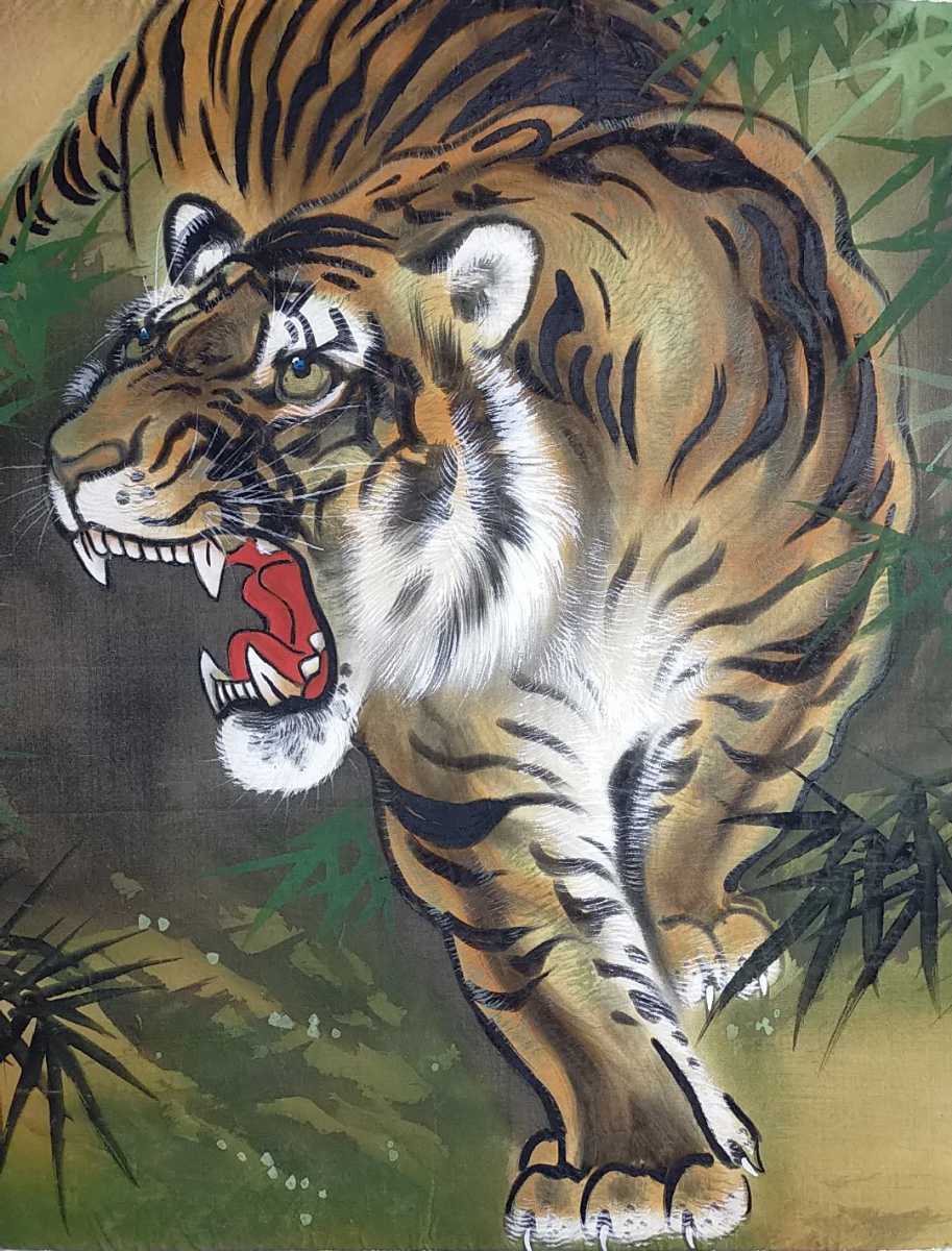 肉筆人物画 唐人お吉/肉筆絹本掛軸/骨董肉筆画 掛軸