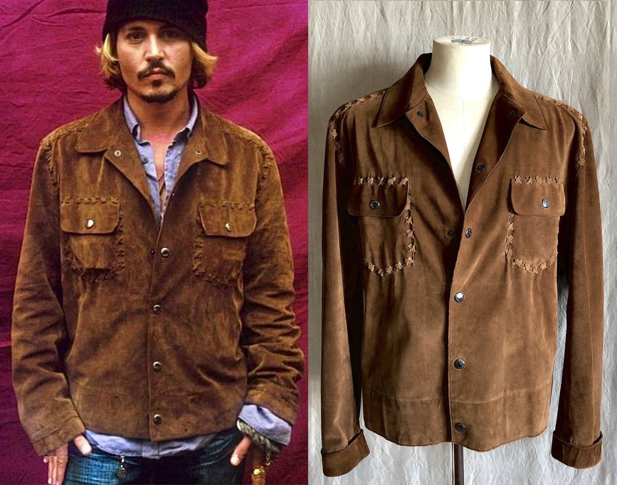 Yahoo!オークション - ジョニーデップ着用 スエード レザー ジャケット