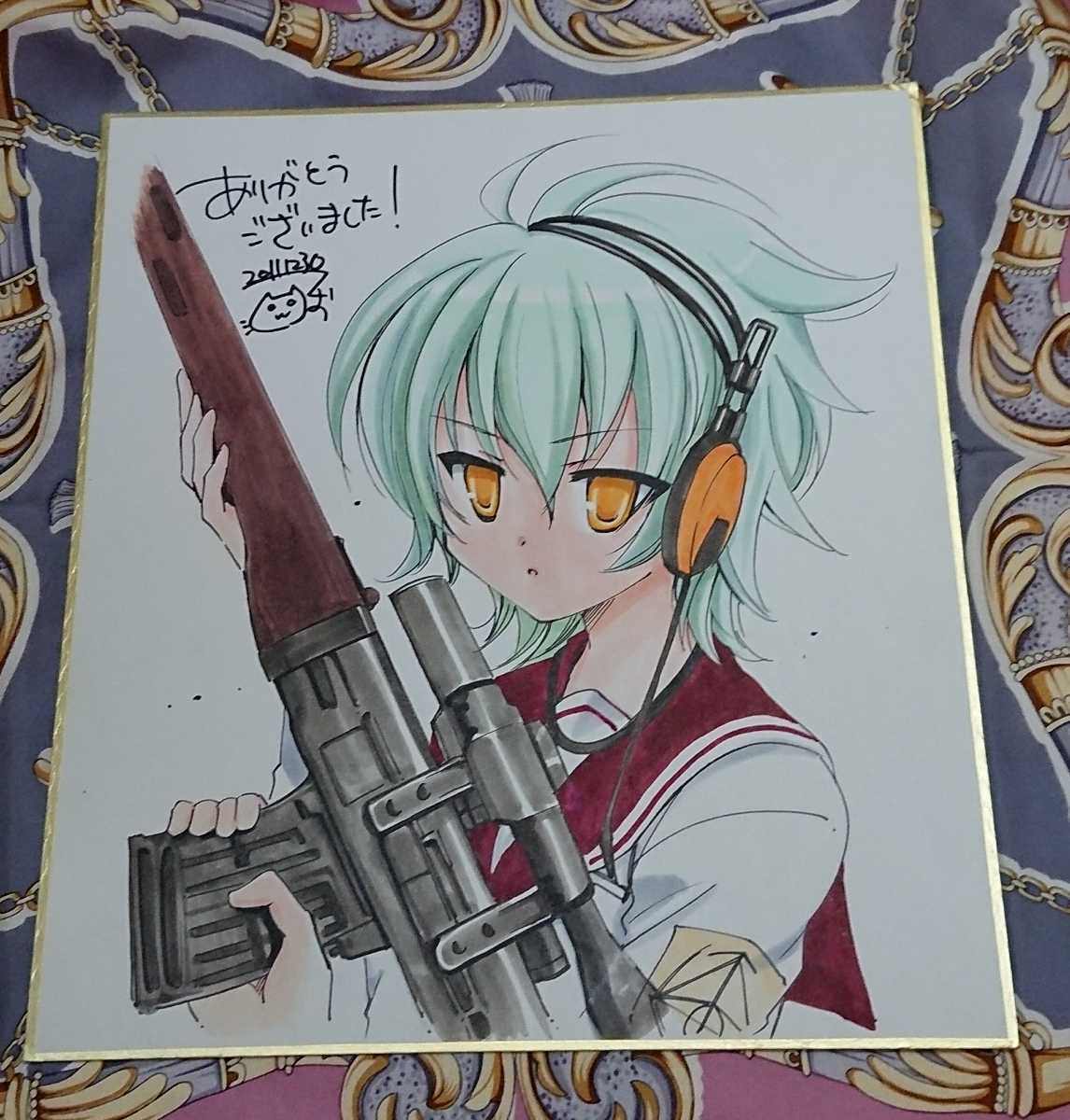 直筆サイン色紙 緋弾のアリア 直筆イラスト キンジ こよかよしの