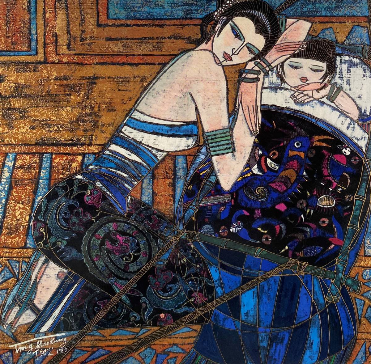 ミロ「夜の中の人物」、希少な額装用画集より、新品高級額装付、状態良好