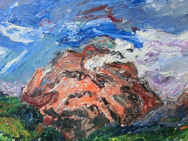 Yahoo!オークション - 478078 油彩 小西安夫 作 「焼岳（上高地）」（