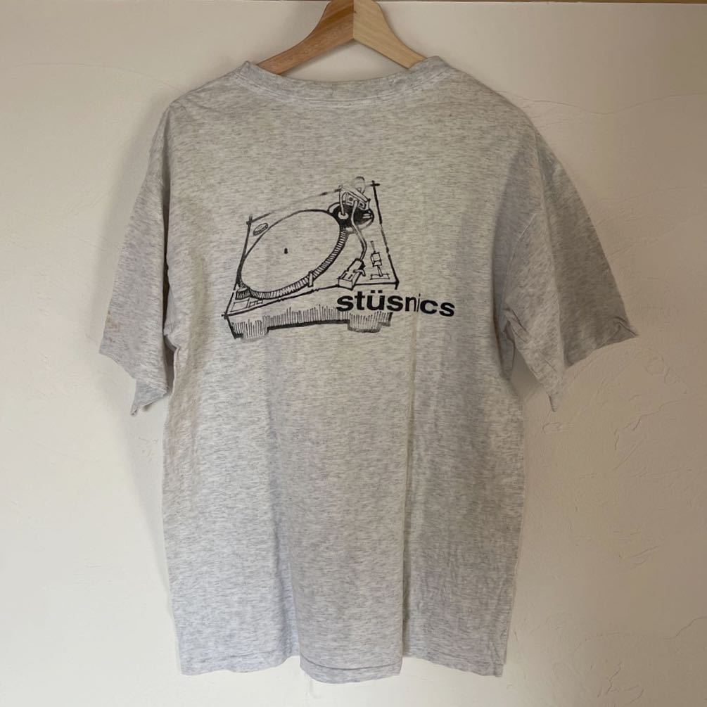 STUSSY OLD stusnics pump it up 90s中期 白タグ Tシャツ L コットン