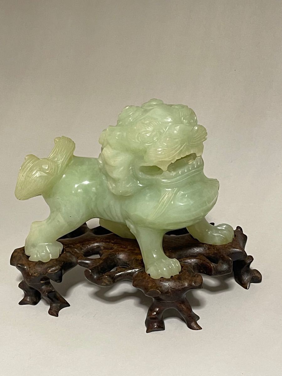 中国 天然石彫刻 銀象嵌彩色 神獣 紙鎮 置物 C R8592 中国 天然石彫刻