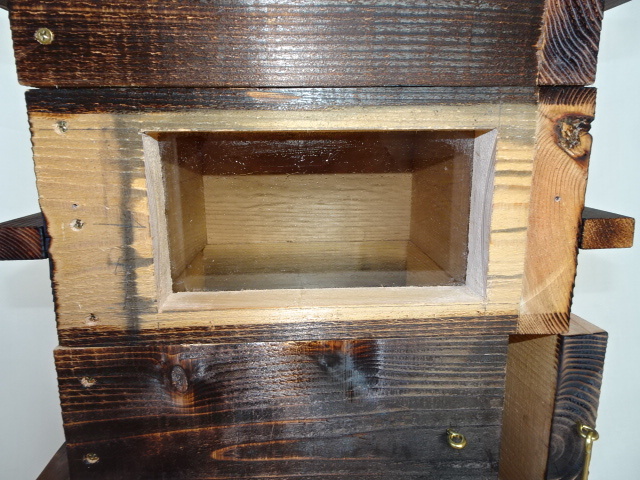 観察用窓付き、サイドドア開閉式、日本蜜蜂巣箱、日本ミツバチ巣箱、重箱三