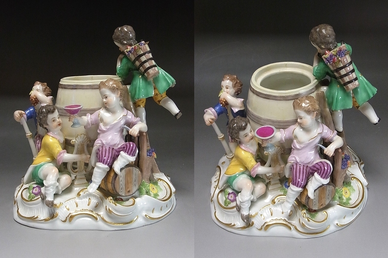 マイセン靴を持つ天使 アンティークフィギュアマイセン靴を持つ天使