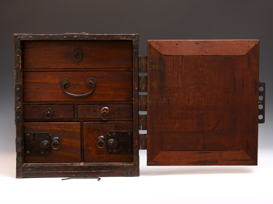 時代 古民具 船箪笥 銭箱 銭函 高:37㎝ 売れ筋 重:8.4kg 箪笥 小箪笥