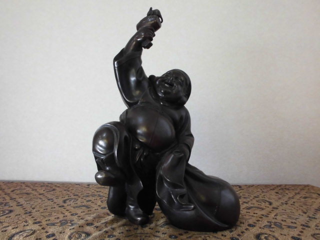 佛像，古銅製，高39cm，骨董品，重1600克。 仏像 金属製 古代中国製