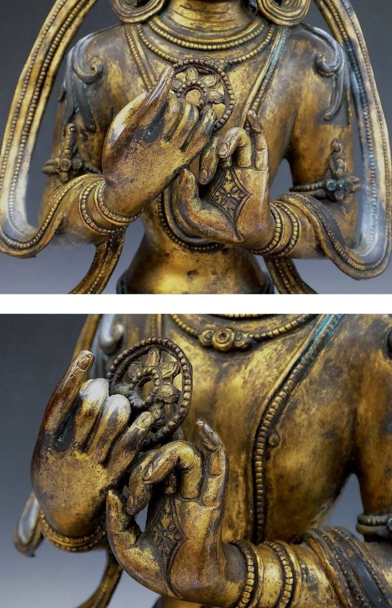 ② 中国 仏教美術 唐物 明代 分院 伝世品 曼荼羅 古玩 タンカ 金彩装飾