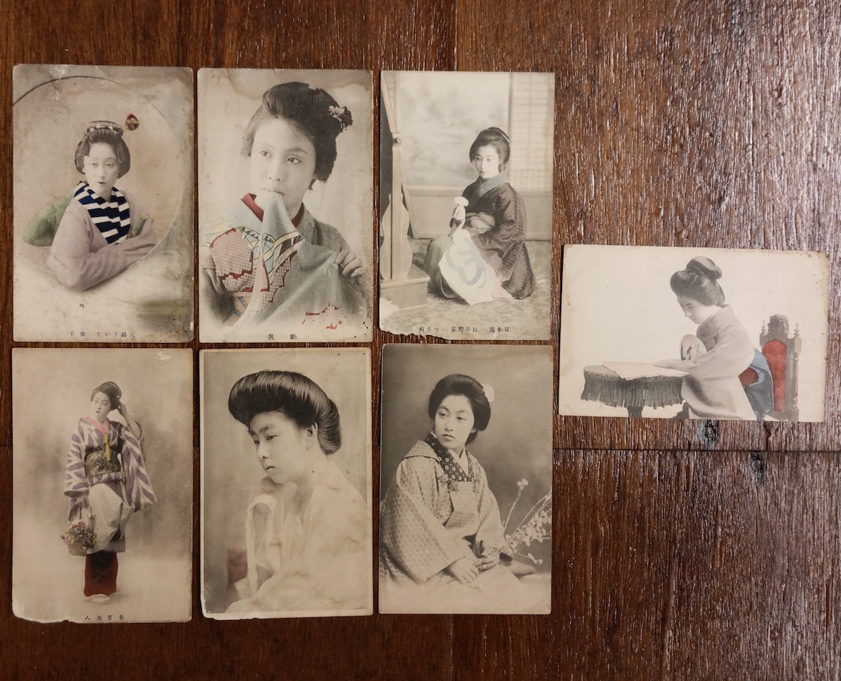 絵葉書 絵はがき 戦前 手彩色 美人 明治 大正 5-265 検）芸妓 芸者