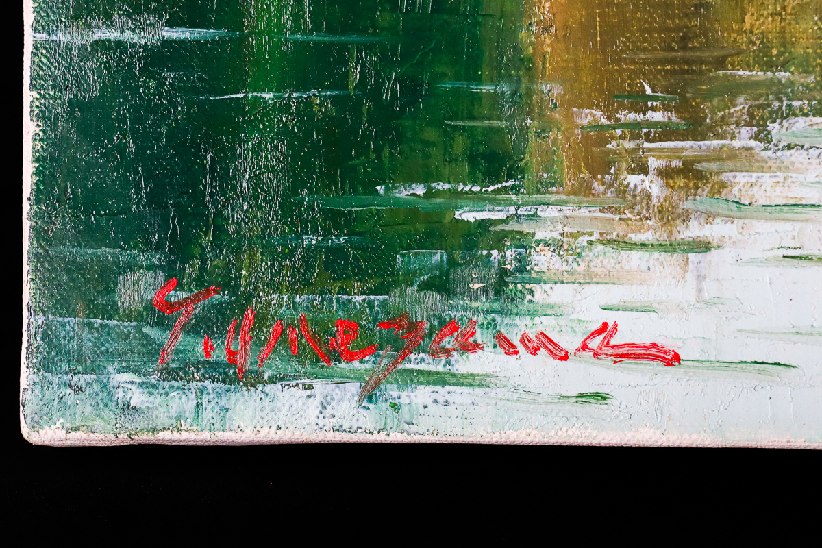 肉質油絵 横 10号 セーヌ川 梅沢民雄 額装仕上げ品 肉質油絵横10号