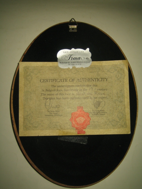 超稀少☆19世紀 アンティーク レース ベルギーレース 証明書付 Belgium