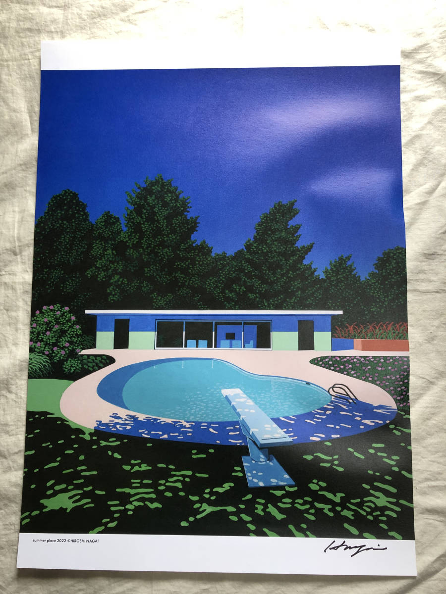 永井博 販売 直筆サイン ポスター A2サイズ 限定完売 シティポップ