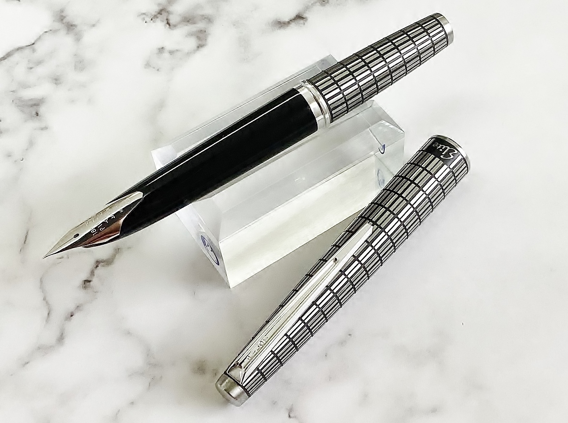 パイロット エリート 格子柄 万年筆 18K 750 F ヴィンテージ