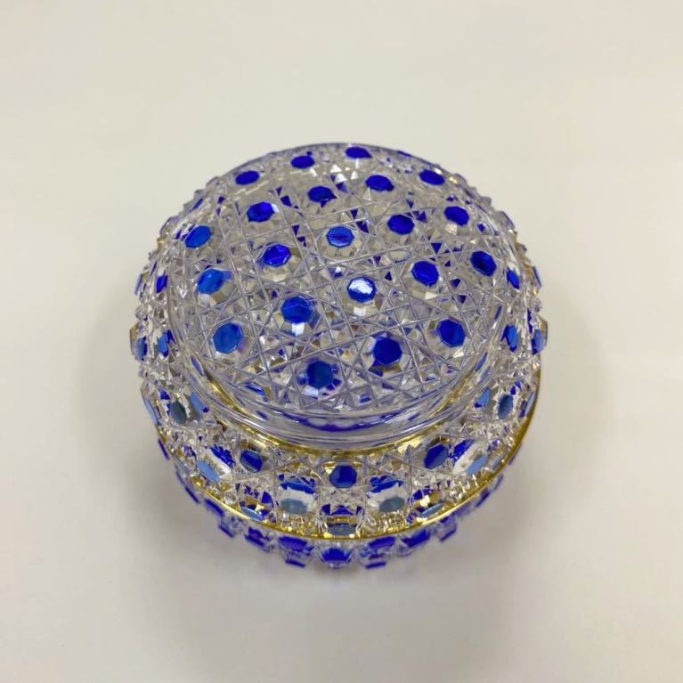江戸切子 堀口硝子 須田秀石 蓋物 希少品