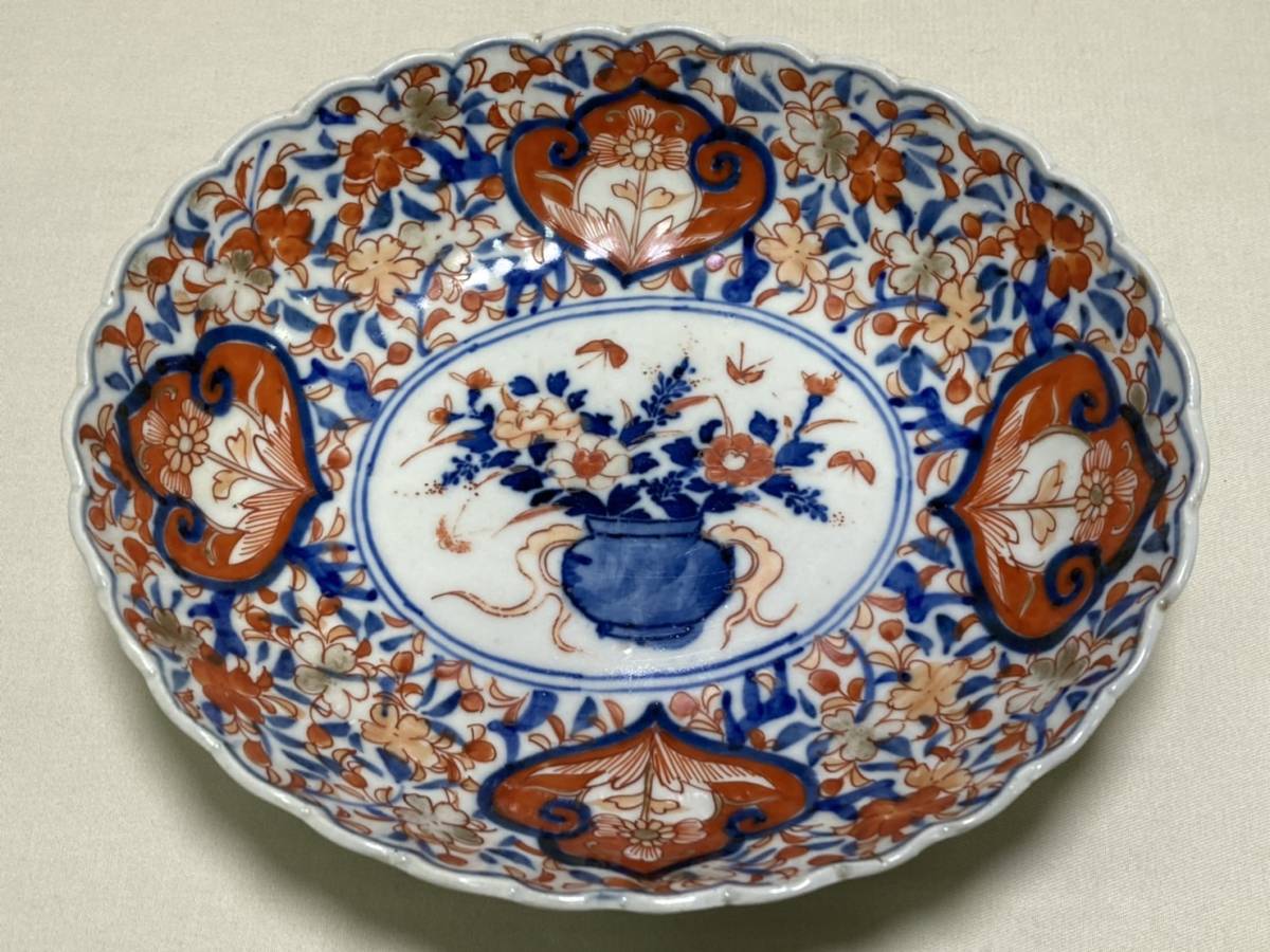 中国古美術品 清の乾隆時代 粉彩草花文皿 本物保証 23cm 中国古美術品