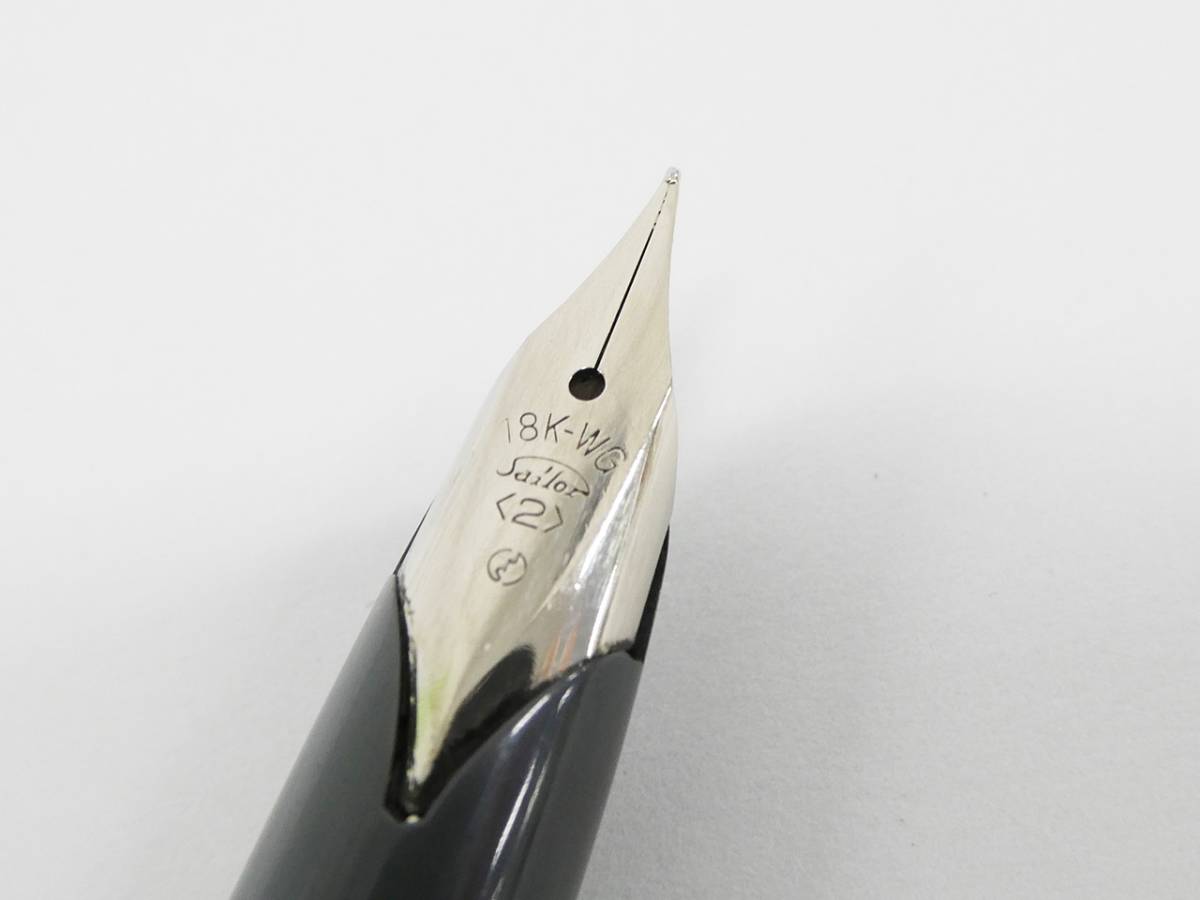 セーラー 万年筆 ペン先 18K WG 本体 SILVER刻印 カートリッジ式 全長