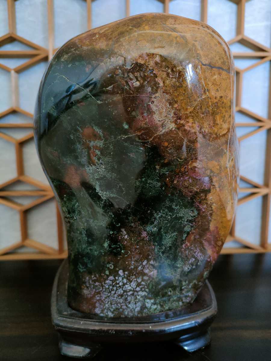 稀少】羽茂五色石 佐渡ヶ島産 赤玉 観賞石 水石 美石 菊花石