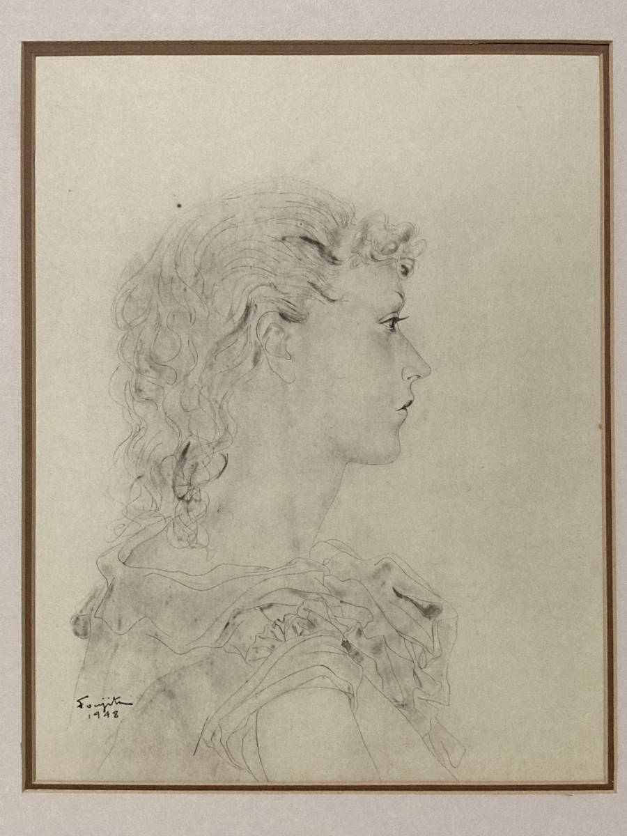 藤田嗣治 「横顔のマドレーヌ」 「少女」 Yahoo!オークション - 【真作