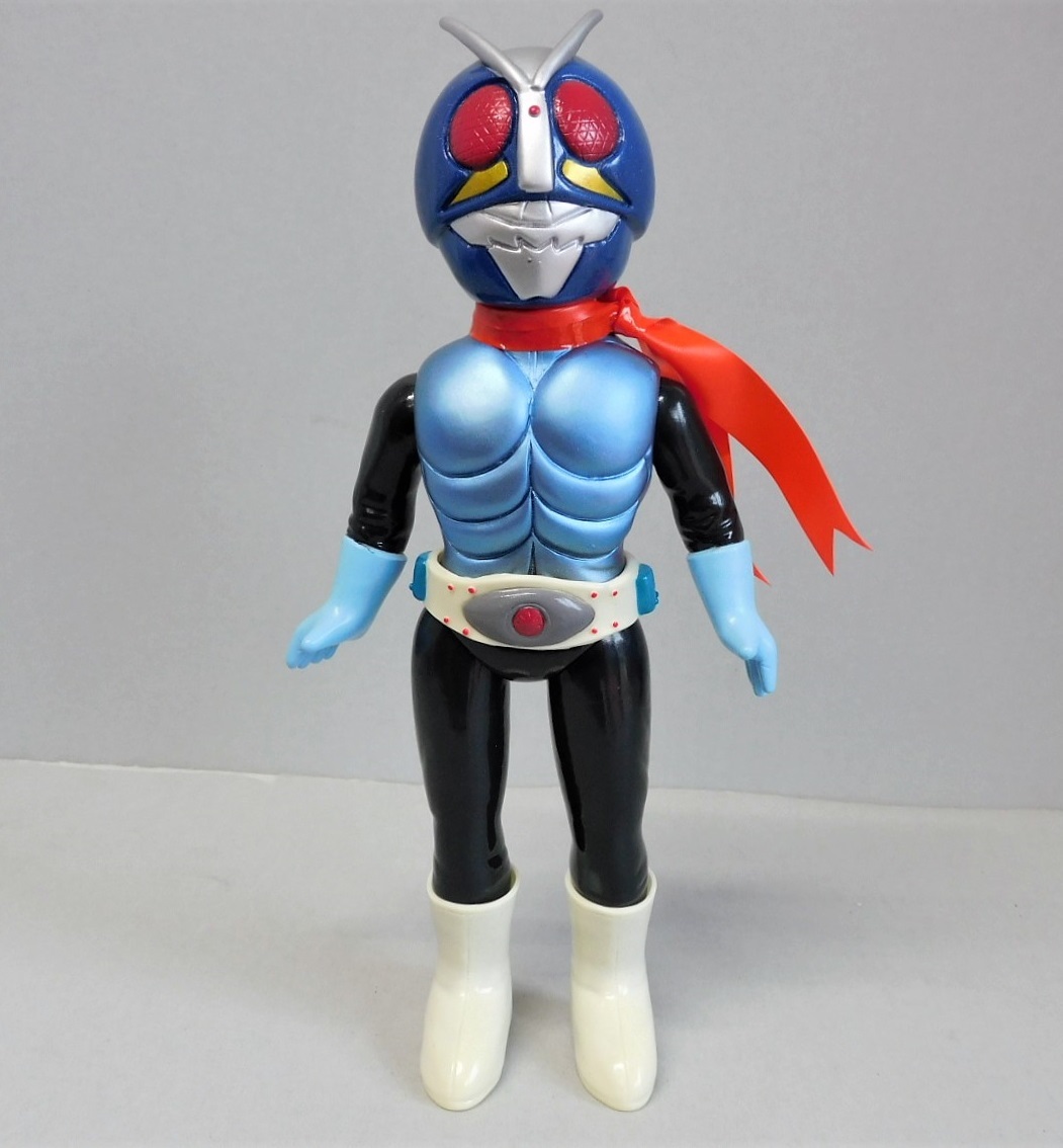 仮面ライダー 旧バンダイ1本線 ソフビ 面取れ ブルーマスク 青マスク