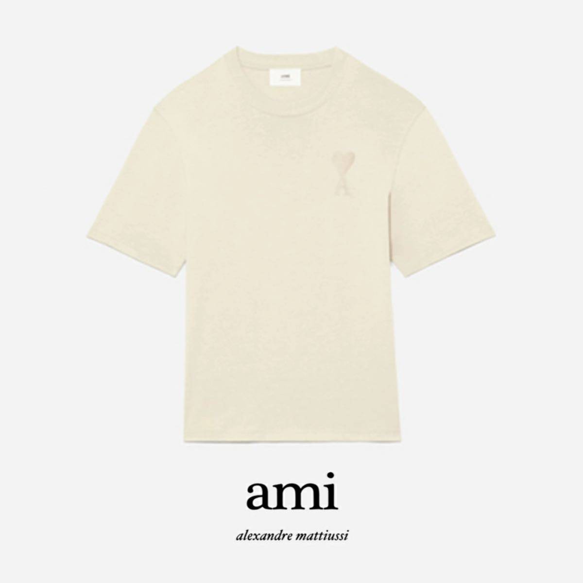 Ami Paris アミパリ トレーナーTシャツ 半袖 ロゴ刺繍 未使用タグ付き