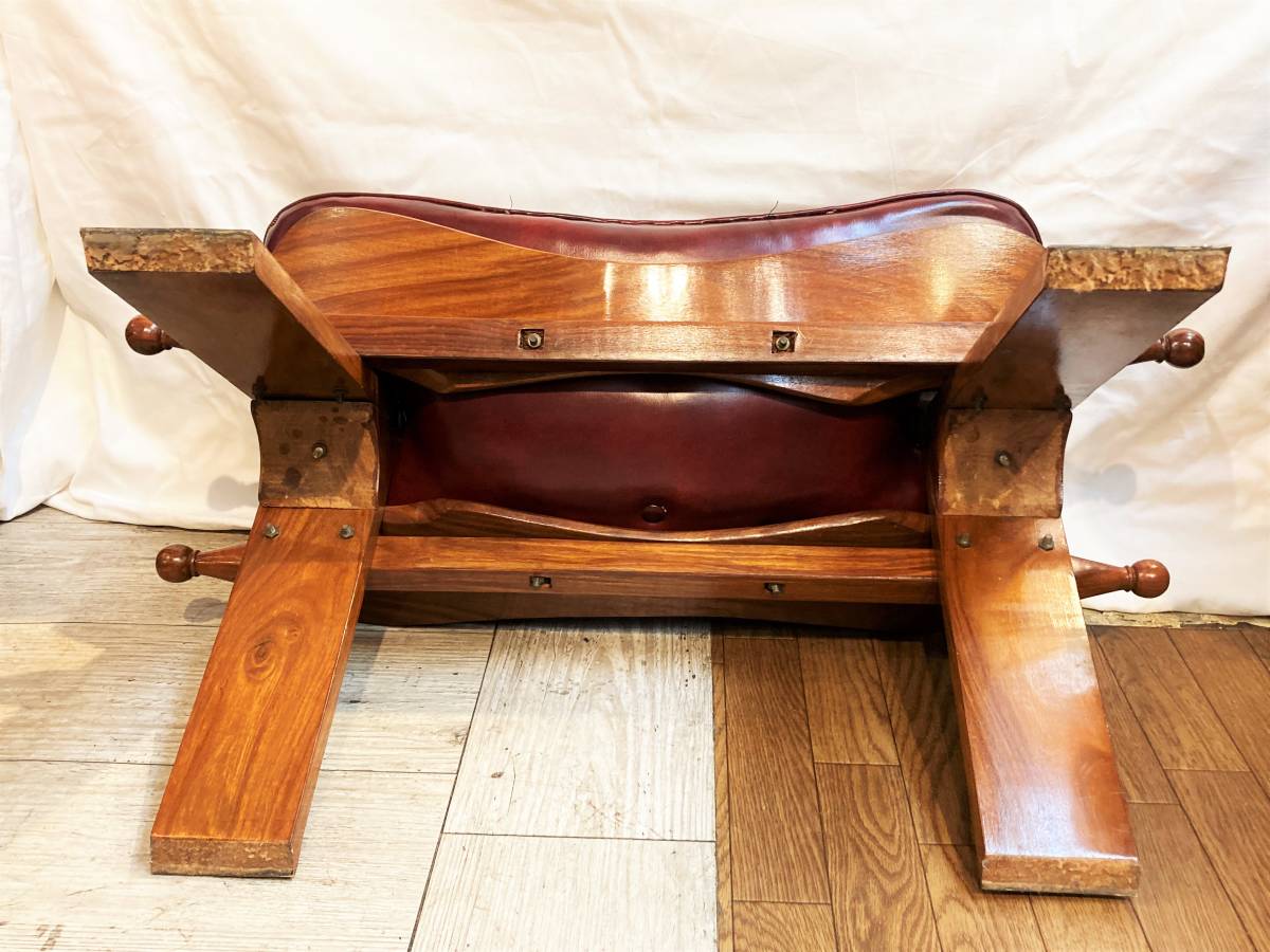 ラクダスツール オットマン チェア 真鍮象嵌 鞍型 ビンテージ 【公式通販】