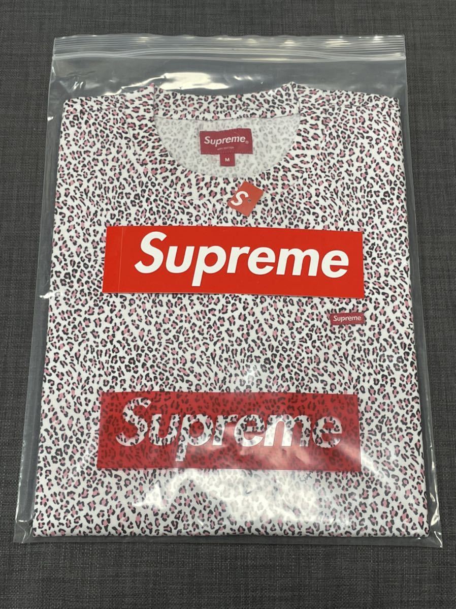 送料無料 M Supreme Small Box Logo Tee Pink Leopard 22SS