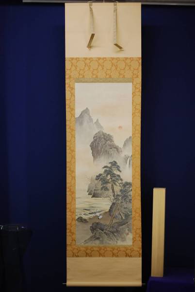 不詳/作者不詳/蓬莱仙境図/桐共箱付/布袋屋掛軸HH-452 不詳/