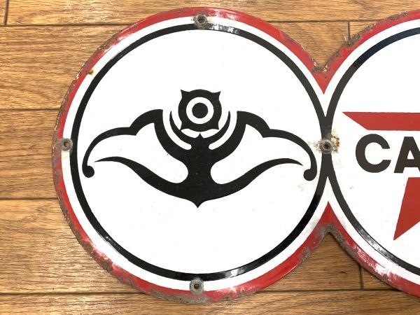 CALTEX ホーロー看板 日本石油 レトロ CALTEX ホーロー看板レトロ日本石油