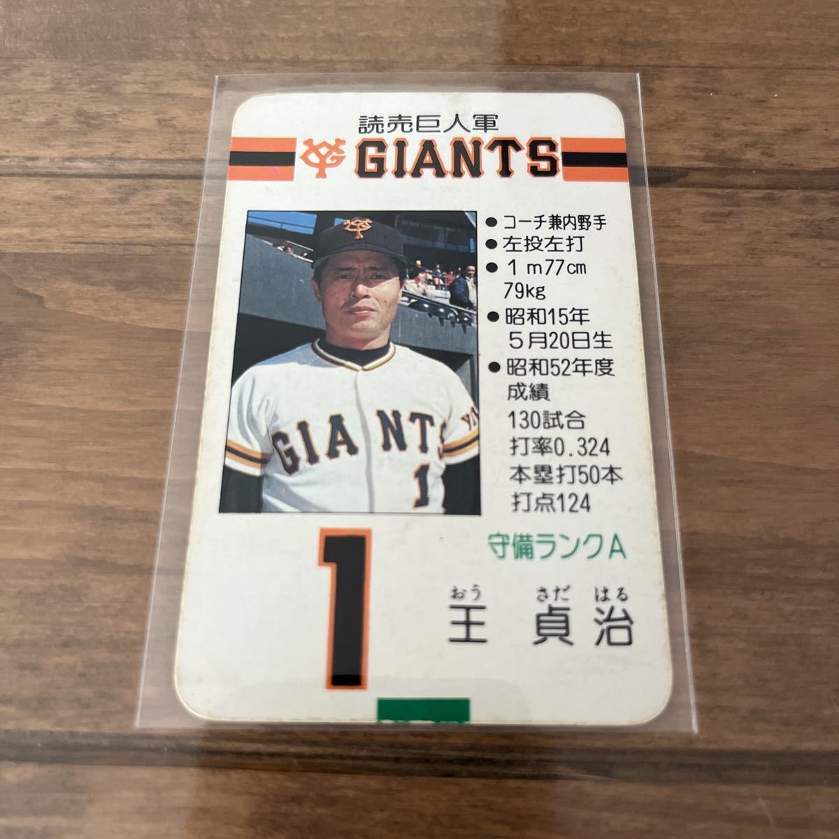 タカラプロ野球カードゲーム 1980年 王貞治 読売巨人軍 タカラプロ野球