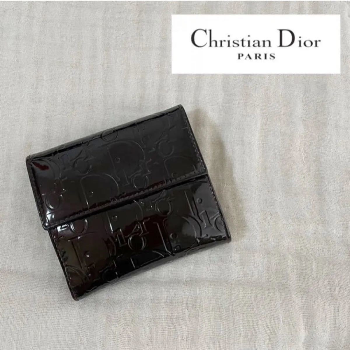Christian 公式 Dior トロッター柄 二つ折り財布 クリスチャン